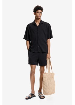 H & M - Szorty dresowe o strukturalnym splocie Regular Fit - Czarny ze sklepu H&M w kategorii Spodenki męskie - zdjęcie 173641787