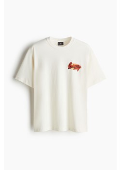 H & M - T-shirt z nadrukiem Loose Fit - Biały ze sklepu H&M w kategorii Bluzki damskie - zdjęcie 173641815