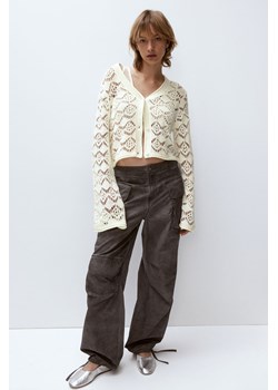 H & M - Ażurowy kardigan - Biały ze sklepu H&M w kategorii Swetry damskie - zdjęcie 173641848