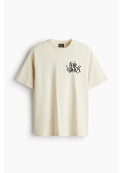 H & M - T-shirt z nadrukiem Loose Fit - Beżowy ze sklepu H&M w kategorii Bluzki damskie - zdjęcie 173641849