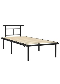 Czarne metalowe łóżko 90x200 cm S4-W72 ze sklepu Edinos.pl w kategorii Łóżka i materace - zdjęcie 173642996