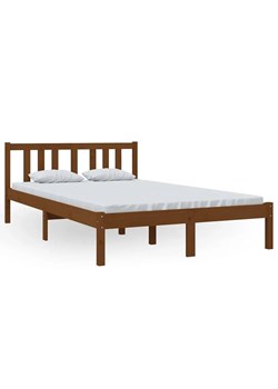 Klasyczne drewniane łóżko miodowy brąz 120x200 cm - Kenet 4X ze sklepu Edinos.pl w kategorii Łóżka i materace - zdjęcie 173643017