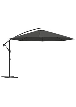 Okrągły parasol do ogrodu na wysięgniku antracyt - Solace ze sklepu Edinos.pl w kategorii Parasole ogrodowe - zdjęcie 173643417