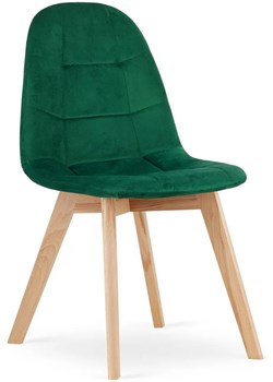Zestaw ciemnozielonych drewnianych krzeseł 4 szt. - Kiraz ze sklepu Edinos.pl w kategorii Krzesła - zdjęcie 173643469