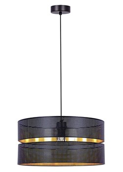 Czarna abażurowa lampa wisząca ze złotym wnętrzem - A549-Amfa ze sklepu Edinos.pl w kategorii Lampy wiszące - zdjęcie 173643796