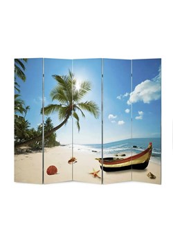 Parawan wewnętrzny z motywem plażowym - Folken 4X 200 x 170 cm ze sklepu Edinos.pl w kategorii Meble - zdjęcie 173643848