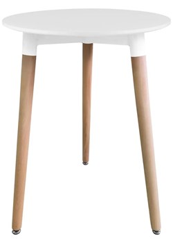 Biały okrągły stół skandynawski 60 cm - Minte 3X ze sklepu Edinos.pl w kategorii Stoły - zdjęcie 173643869
