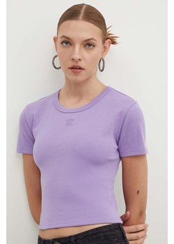 HUGO t-shirt damski kolor fioletowy 50512000 ze sklepu ANSWEAR.com w kategorii Bluzki damskie - zdjęcie 173646146