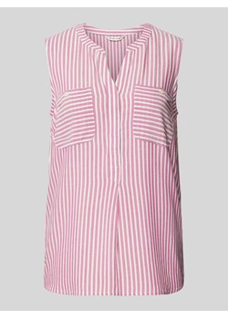Top bluzkowy z kieszeniami na piersi w kolorze beżowym ze sklepu Peek&Cloppenburg  w kategorii Bluzki damskie - zdjęcie 173646977