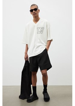 H & M - Siateczkowy T-shirt z nadrukiem Oversized Fit - Biały ze sklepu H&M w kategorii Bluzki damskie - zdjęcie 173647286