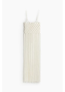 H & M - Siateczkowa sukienka z frędzlami - Biały ze sklepu H&M w kategorii Sukienki - zdjęcie 173647345