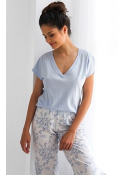 Bawełniana piżama damska Gabrielle, Kolor błękitno-biały, Rozmiar S, SENSIS ze sklepu Primodo w kategorii Piżamy damskie - zdjęcie 173649927
