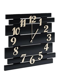 Czarny drewniany zegar ścienny - Samar ze sklepu Edinos.pl w kategorii Zegary - zdjęcie 173652066