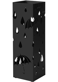 Czarny metalowy ażurowy parasolnik do przedpokoju - Niras ze sklepu Edinos.pl w kategorii Zestawy mebli do przedpokoju - zdjęcie 173652175
