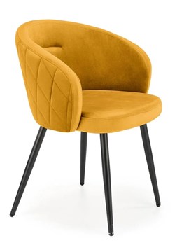 Musztardowe pikowane krzesło  - Vente ze sklepu Edinos.pl w kategorii Krzesła - zdjęcie 173652228