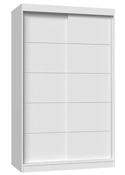 Biała Szafa Przesuwna Ze Szprosami 120 Cm K1-N62 ze sklepu Edinos.pl w kategorii Szafy - zdjęcie 173652239