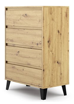 Komoda z 4 szufladami w stylu scandi dąb artisan - Bilgo 5X ze sklepu Edinos.pl w kategorii Komody - zdjęcie 173652508