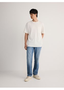 Reserved - T-shirt comfort z kieszonką - złamana biel ze sklepu Reserved w kategorii T-shirty męskie - zdjęcie 173653197