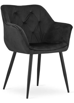 Zestaw czarnych aksamitnych krzeseł do gabinetu 2 szt. - Daris ze sklepu Edinos.pl w kategorii Krzesła - zdjęcie 173655715
