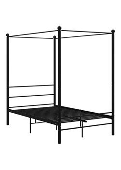Czarne łóżko z baldachimem z metalu 120x200 cm - Aveiro ze sklepu Edinos.pl w kategorii Łóżka i materace - zdjęcie 173656036