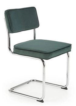 Zielone tapicerowane krzesło welurowe - Laveno ze sklepu Edinos.pl w kategorii Krzesła - zdjęcie 173656075
