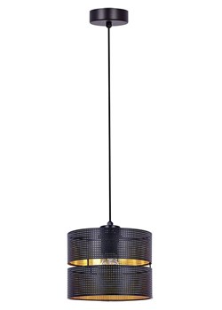 Czarna lampa wisząca z dwuczęściowym abażurem - A548-Amfa ze sklepu Edinos.pl w kategorii Lampy wiszące - zdjęcie 173656085