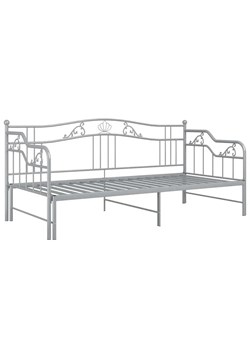 Szare rozkładane łóżko metalowe 90x200 cm - Idosa ze sklepu Edinos.pl w kategorii Łóżka i materace - zdjęcie 173656178