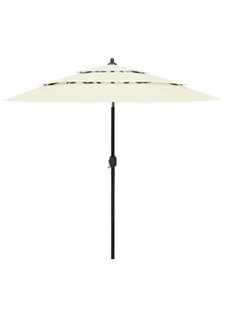 Piaskowy parasol ogrodowy z aluminiowym słupkiem - Haru ze sklepu Edinos.pl w kategorii Parasole ogrodowe - zdjęcie 173656346