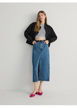 Reserved - Jeansowa spódnica midi - niebieski ze sklepu Reserved w kategorii Spódnice - zdjęcie 173656516