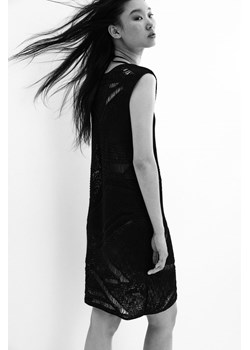 H & M - Sukienka z ażurowej dzianiny - Czarny ze sklepu H&M w kategorii Sukienki - zdjęcie 173656827