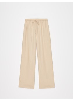 Mohito - Beżowe spodnie z lnu i wiskozy - beżowy ze sklepu Mohito w kategorii Spodnie damskie - zdjęcie 173657427