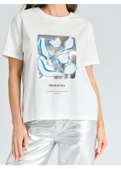 Sinsay - Koszulka z nadrukiem - kremowy ze sklepu Sinsay w kategorii Bluzki damskie - zdjęcie 173657688