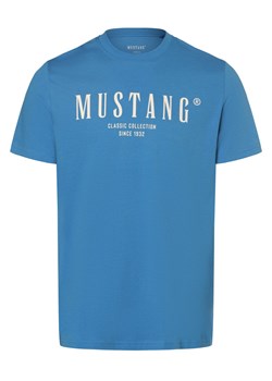 Mustang Koszulka męska - Styl Austin Mężczyźni Bawełna niebieski nadruk ze sklepu vangraaf w kategorii T-shirty męskie - zdjęcie 173657715