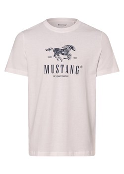Mustang Koszulka męska - Styl Austin Mężczyźni Bawełna biały nadruk ze sklepu vangraaf w kategorii T-shirty męskie - zdjęcie 173657719