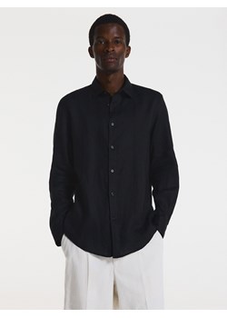 Reserved - Lniana koszula regular fit - czarny ze sklepu Reserved w kategorii Koszule męskie - zdjęcie 173658826