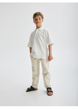 Reserved - T-shirt polo - złamana biel ze sklepu Reserved w kategorii T-shirty chłopięce - zdjęcie 173659547