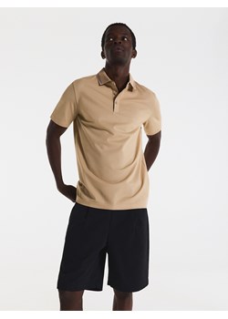 Reserved - Koszulka polo regular fit - beżowy ze sklepu Reserved w kategorii T-shirty męskie - zdjęcie 173659607