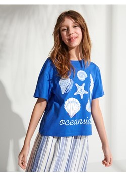 Sinsay - Koszulka z nadrukiem - niebieski ze sklepu Sinsay w kategorii Bluzki dziewczęce - zdjęcie 173664336