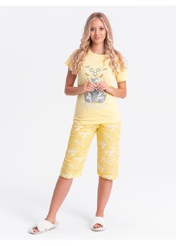 Piżama damska 257ULR - żółta ze sklepu Edoti w kategorii Piżamy damskie - zdjęcie 173665759