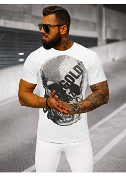 T-shirt męski slim fit biały OZONEE NB/MT3038Z ze sklepu ozonee.pl w kategorii T-shirty męskie - zdjęcie 173666067