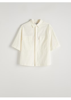 Reserved - Koszula boxy z kieszeniami - złamana biel ze sklepu Reserved w kategorii Koszule męskie - zdjęcie 173667775