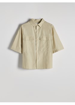 Reserved - Koszula boxy z kieszeniami - jasnozielony ze sklepu Reserved w kategorii Koszule męskie - zdjęcie 173667777