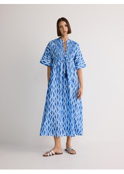 Reserved - Bawełniana sukienka - niebieski ze sklepu Reserved w kategorii Sukienki - zdjęcie 173667818