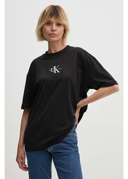 Calvin Klein Jeans t-shirt bawełniany damski kolor czarny J20J223561 ze sklepu ANSWEAR.com w kategorii Bluzki damskie - zdjęcie 173669316