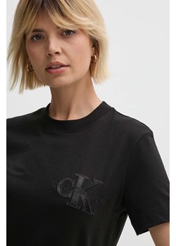 Calvin Klein Jeans t-shirt bawełniany damski kolor czarny J20J223925 ze sklepu ANSWEAR.com w kategorii Bluzki damskie - zdjęcie 173669325