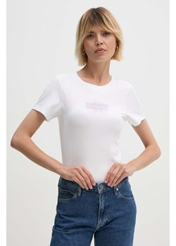 Calvin Klein Jeans t-shirt bawełniany damski kolor biały J20J223625 ze sklepu ANSWEAR.com w kategorii Bluzki damskie - zdjęcie 173669349
