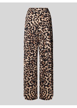Spodnie materiałowe z szeroką nogawką i elastycznym pasem model ‘EOA’ ze sklepu Peek&Cloppenburg  w kategorii Spodnie damskie - zdjęcie 173672058