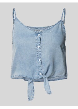 Top jeansowy z wiązanym detalem model ‘BETH’ ze sklepu Peek&Cloppenburg  w kategorii Bluzki damskie - zdjęcie 173672147