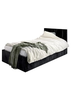 Czarne welwetowe łóżko młodzieżowe Casini 3X - 3 rozmiary ze sklepu Edinos.pl w kategorii Łóżka i materace - zdjęcie 173672398