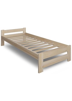 Drewniane pojedyncze łóżko sosnowe ze stelażem 100x200 - Difo 3X ze sklepu Edinos.pl w kategorii Łóżka i materace - zdjęcie 173672628